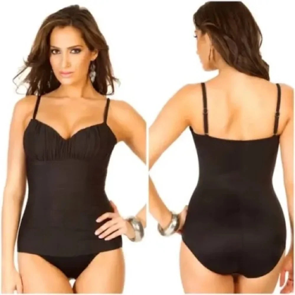 MagicSuit Sweetheart Ruched Neckline One Piece Swimsuit in Black - NWOT - Sz 12